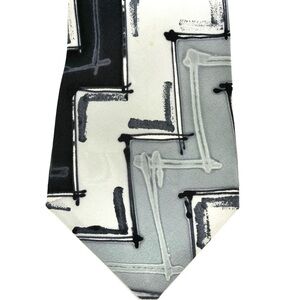 Modern Geometric Black and Gray Men's Tie